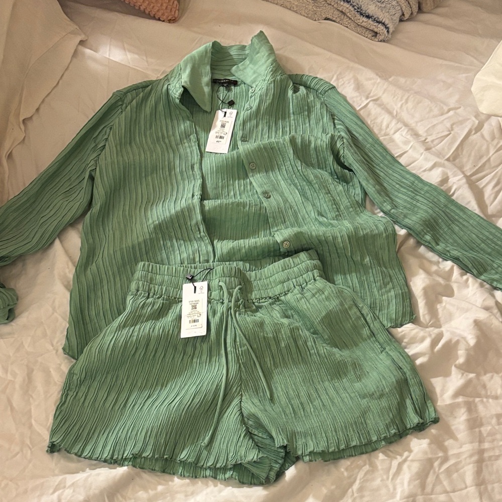Dynamite Mint Green Textured Blouse